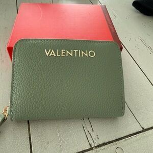 Valentino Sage Green Leather Wallet